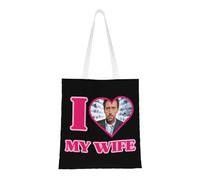 OREURUIK J’Aime ma Femme Dr Gregory House MD Sac fourre-Tout en Toile Sac d’épicerie écologique de Grande capacité pour Les Femmes Sacs de Voyage