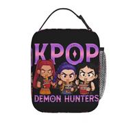 OREURUIK Kpop Demon Hunters Inspiré Chibi Lunch Bag Pique-Boîte à Lunch pour Adulte Imprimer Thermal Lunch Bags Oxford Convenient Cooler Bag