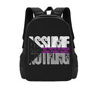 OREURUIK Ne Supposer Rien, Demisexual Pride, Cartable, Cartable, Sac à Dos, Sacs de Mode, Demisexual Pride, Drapeau