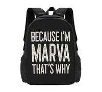 OREURUIK Parce Que Je suis Marva, c’est Pourquoi drôle personnalisé nom Cartable Sac à Dos Sacs de Mode Sacs Parce Que Je suis Marva, c’est Pourquoi Je suis