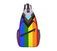 OREURUIK Personnalisé LGBT Progress Pride Flag Sling Bags pour Voyage Randonnée Hommes Gay Lesbienne Poitrine Bandoulière Sac à Dos Épaule Sac à Dos