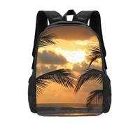 OREURUIK Pura Vida Plage Cartable Sac à Dos Mode Sacs Plage Coucher de Soleil Palmiers Rica Pura Vida Palo Seco Amérique Centrale