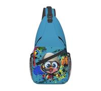 OREURUIK Sac à Dos à bandoulière personnalisé Calimeros Comic Sling pour Femmes Hommes imperméable à l’Eau Petit Poulet Sac à Dos d’épaule d’Impression
