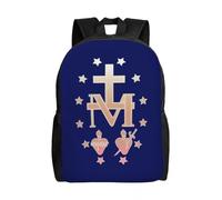 OREURUIK Sac à Dos de médaille miraculeuse personnalisé pour Les Hommes Femmes Médaille d’école Universitaire imperméable de Notre-Dame de Grâce Sac Imprimer des cartables