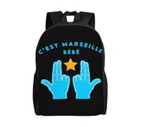 OREURUIK Sac à Dos personnalisé C’est Marseille Bebe JUL pour Femmes Hommes collège école étudiant Sac à Dos Convient aux Sacs pour Ordinateur Portable de 15 Pouces