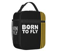 OREURUIK Sac à Lunch Isotherme Portable Portable de Dessin animé Born to Fly Captain Stripes Flight Pilot Lunch Boxes Multifunction Aviation Airpl