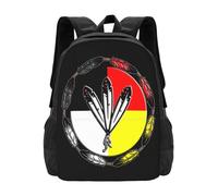 OREURUIK Trois Plumes Cartable Sac à Dos Mode Sacs Indigène Tribu Tribale Guerrier Hopi Zuni Navajo Sud-Ouest Haïda