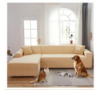 OREZAUQS Housse de Canapé d Angle Extensible Complet Protection, Housse de Canapé Élastique, adaptée aux Animaux domestiques (Jaune Clair,2 Seat (57-72"))
