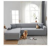 OREZAUQS Housse de Canapé d Angle Extensible Complet Protection, Housse de Canapé Élastique, adaptée aux Animaux domestiques (Gris Clair,3 Seat (74-90"))