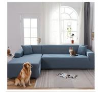 OREZAUQS Housse de Canapé d Angle Extensible Complet Protection, Housse de Canapé Élastique, adaptée aux Animaux domestiques (Bleu,2 Seat (57-72"))