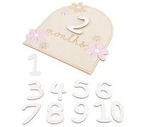 ORFOFE 1 Set de Cartes en Bois Mensuelles Signe Bébé pour Enregistrement des Souvenirs Célébration Croissance Nourrisson