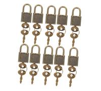 ORFOFE 10 Ensembles Serrure de poitrine de trésor de pirate petit moraillon de serrure cadenas pour meuble de rangement verrouillage des clés cadenas des enfants fer Brun