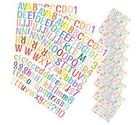 ORFOFE 10 feuilles Autocollants Chiffres Lettres Colorés Étanches Alphabet Gommettes pour Décoration Maison et Bureau Faciles à Coller et Retirer sans Résidu