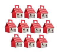 ORFOFE 10 Pièces Boîtes à Bonbons Maison de Noël avec Poignées Coffrets Cadeaux Pâtisserie Européens pour Confiseries Dragées et Biscuits Emballage Festif pour Fêtes et Cadeaux