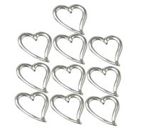 ORFOFE 10 pièces Charms Alliage Cœur pour Fabrication Bijoux DIY Pendentifs Creux pour Bracelets Colliers Porte-clés Décorations Artisanales et Léger