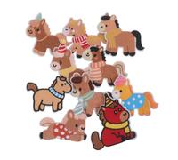 ORFOFE 10 Pièces Écusson Thermocollant Appliqué de L'année du Cheval, Écusson Brodé en Polyester, Motif Cheval, à Coudre, pour Vêtements et Habits D'garçon et Filles, Nouvel An Chinois