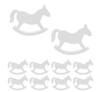 ORFOFE 10 Pièces Figurines Cheval à Bascule Bois Miniatures Décoration Bois Sculpté Vintage pour Shower Mariage Jouets pour Garçon Fille et Ornements de Table