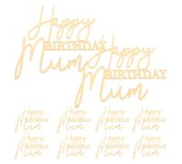 ORFOFE 10 Pièces Happy Birthday Mom Cake Toppers Elegant Acrylic Dessert Decorations For Mother's Birthday Party Celebration