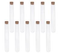 ORFOFE 10 pièces Lot de Bocaux Verre à Bouchon Liège Tubes à Essai Ronds Transparents pour Rangement Allumettes Huiles Essentielles et Petits Objets Décoratifs