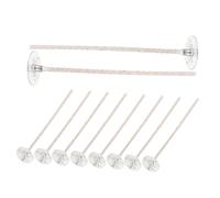 ORFOFE 10 pièces Lot de Mèches Coton pour Fabrication Bougies Parfumées avec Base Métal Mèches DIY Coton Naturel Compatibles Cire Paraffine et Cire Soja Combustion Douce et Stable