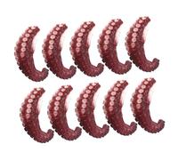 ORFOFE 10 pièces Lot de Modèles de Poulpe Artificiels Réalistes Décorations Alimentaires Simulées pour Vitrine Photographie et Présentation Culinaire