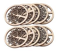 ORFOFE 10 pièces Tranches de Bois DIY Arbre de Vie Pendentifs Décoration Artisanale Accessoires Bois Naturel pour Bricolage