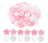 ORFOFE 100 pièces Boules de Jeu Piscine pour Garçon Fille Plastique Résistant Formes Rondes et Étoiles Colorées Activité Sensorielle pour Aire de Jeux et Fosse à Balles