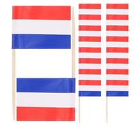 ORFOFE 100pcs Pics Décoratifs en Bois et Tissu de Drapeau Hollandais pour Décoration de Gâteau et Fruits, pour Fête à Thème et Automne