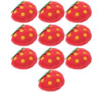ORFOFE 10pcs Jouets à Mâcher pour Chat en Peluche Forme Fraise, Doux et Résistant, pour Jouer et Décorer la Maison des Animaux de Compagnie Plusieurs Styles