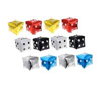 ORFOFE 12 pièces Ballons Aluminium Forme de Dé pour Décoration Fête Anniversaire Jeu Accessoires Photo Or Gris Noir Blanc Rouge et Bleu 12 2 de chaque couleur 12 pcs