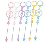 ORFOFE 12 Pièces Barres de Porte Clés Perles avec Fermoir Homard Kit Diy pour Fabrication de Bijoux Robustesse Métallique