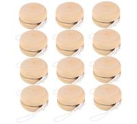 ORFOFE 12 Pièces de Boules de Yo-yo en Bois Naturel à Peindre Soi-même, Jouet DIY pour Garçon et Filles Taille Portable et Design Khaki, pour Peinture Manuelle