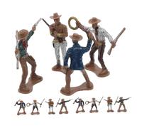 ORFOFE 12 pièces Figurines Cow-Boy Plastique Colorées Jeu Éducatif Historique pour Garçon Fille Décoration Thème Ouest Western