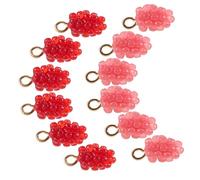 ORFOFE 12 pièces Lot de Breloques Pendentifs Raisin Résine Rouge et Rose pour Création Bijoux DIY Bracelet Charms Accessoires Fille
