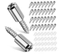 ORFOFE 120 pièces Screw In Shelf Pegs With Protective Sleeves Stable Cupboard Shelf Support Pins Easy Installation Self Tapping Pegs For Cabinets And Bookcases
