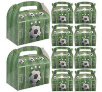 ORFOFE 12pcs Boîtes à Bonbons en Papier Coupe du Monde avec Poignées, Design Créatif et Rangement Pratique pour Fête D'garçon et Filles et Anniversaire Football
