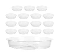 ORFOFE 15 Pièces Plateau de Drainage d'eau Assiette de Casserole végétale capteur d'eau de Fleur Assiette de Pot à Fleurs Plateau de Pot bac à Plantes Rond Pet Transparent