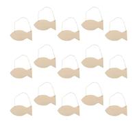 ORFOFE 15 Pièces Poissons en Bois Brut Découpés Décorations Suspendues pour Bricolage Créatif Forme Océan Marine Légers et Poncés pour Peinture Facile Décoration Nautique Plage et
