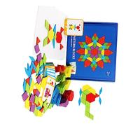 ORFOFE 155 pièces Puzzle Bois Éducatif Garçon Fille Colorées Formes Géométriques Tangram Bois Lisse Jeu Créatif Apprentissage Développement Motricité Garçon Fille Ans