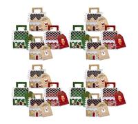 ORFOFE 16 Pièces Boîtes Cadeaux Noël Papier Forme de Maison avec Poignée Boîtes Friandises et Biscuits pour Fêtes et Cadeaux Hiver et Pratiques