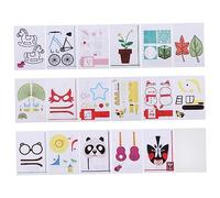 ORFOFE 17 pièces Moules Papier pour Garçon Fille Pratique Dessin Imprimante avec Planche Transparente Réutilisable Motifs Variés