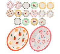 ORFOFE 18 Pcs Miniature Dollhouse Plates Set Resin Mini Food Trays with Intricate Patterns for Pretend Play and Scene Layout Doll Kitchen Accessories for DIY Mixed Style