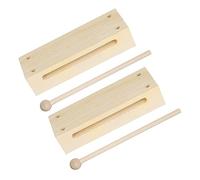 ORFOFE 2 Ensembles Block Percussion Instrument with Mallets Set Beech Wood Musical Instrument for Rhythm Training and Band Use for and Adults