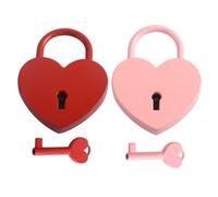 ORFOFE 2 ensembles Lot de Cadenas Forme de Coeur pour Bagages et Casier Serrure Compacte Multifonctionnelle pour à Dos Cadeau Couple Romantique Couleurs Rose et Rouge
