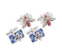 ORFOFE 2 Paires Boutons de Manchette Homme Tuxedo Bee et Serpent Accessoire Costume Élégant pour Chemises Hommes Unique pour Occasions et