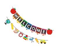 ORFOFE 2 Pièces Banderole de Fête de Rentrée Scolaire Décorations Suspendues pour Porte Lettres Colorées Bannière pour Salle de Classe et Fête Scolaire