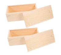 ORFOFE 2 pièces Boîte de Rangement de Pin Naturel avec Coulissant Boîte à Bijoux DIY Non Étui de Conservation pour Bricolage et Stockage Maison