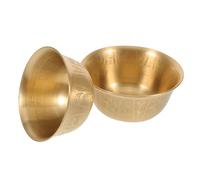 ORFOFE 2 Pièces Bol Artisanal pour Offrandes Eau Bol Rituel Décoratif avec Gravures pour Bouddhiste et Décoration Spirituelle Maison