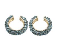 ORFOFE 2 pièces Boucles Oreilles Clip Forme C Alliage Résistant avec Pierres Élégantes Ensemble Chunky pour Femmes sans Piercing Bijoux pour Fêtes et Mariage
