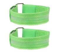 ORFOFE 2 Pièces Brassards de Course Lumineux à LED Réglables, Vert Clair | Nylon, Pile Bouton Incluse, Réutilisable et Réfléchissant, pour Course Nocturne et Activités de Nuit
